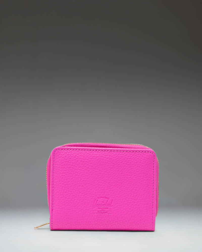 Herschel Supply Co. Georgia Wallet Vegan Leather in Rose Violet, showing a front view of the zippered wallet.