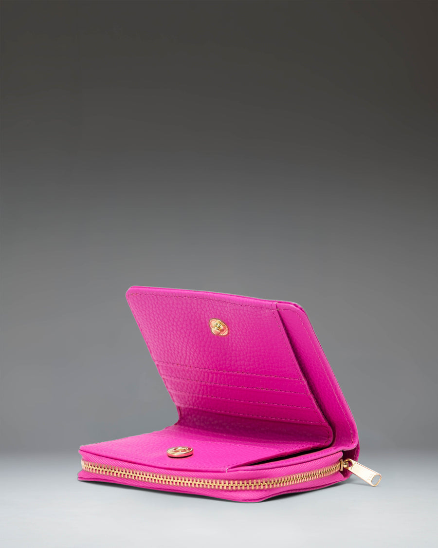 Herschel Supply Co. Georgia Wallet in Rose Violet vegan leather, showing the front exterior.