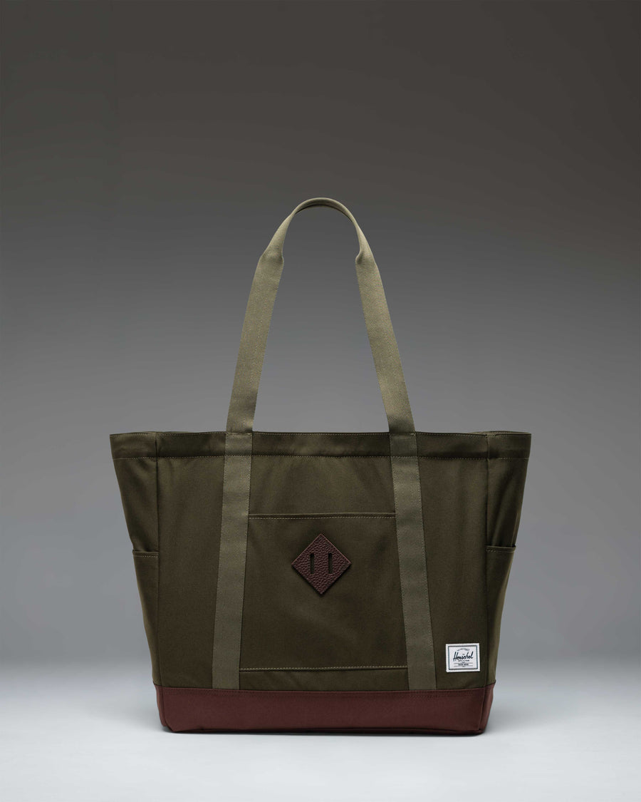 Herschel Heritage Tote bag in Ivy Green and Chicory Coffee.