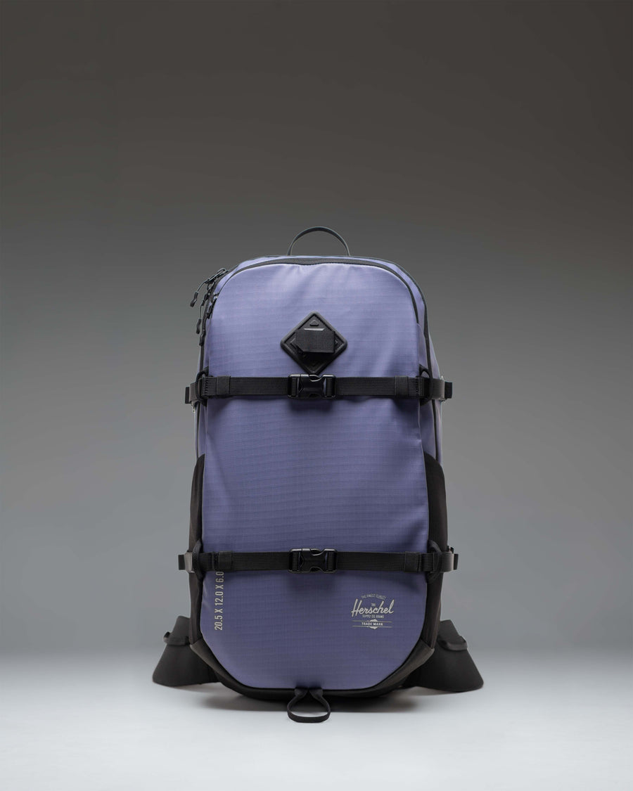 Herschel Supply Co. All Season Backpack 29L in Heron/Black. Front view of the durable backpack featuring a dual-tone gray and black design.