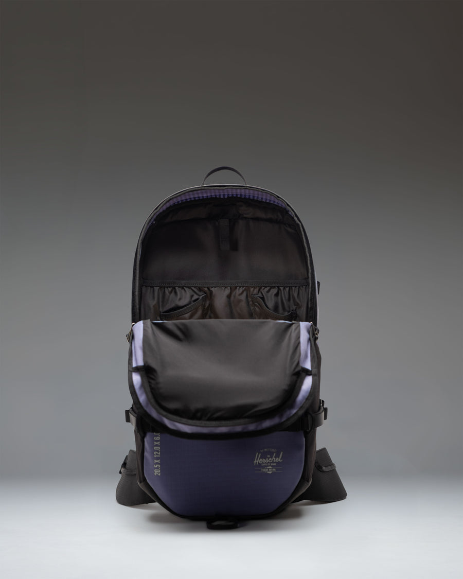 Herschel Supply Co. All Season Backpack 29L in Heron/Black, featuring a durable double-ripstop design with technical outdoor strap systems.