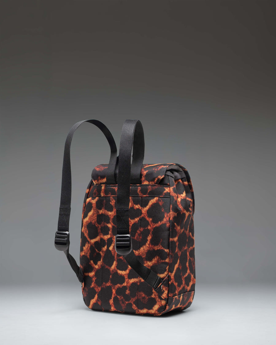Herschel Retreat Mini Backpack in Digi Leopard print pattern.