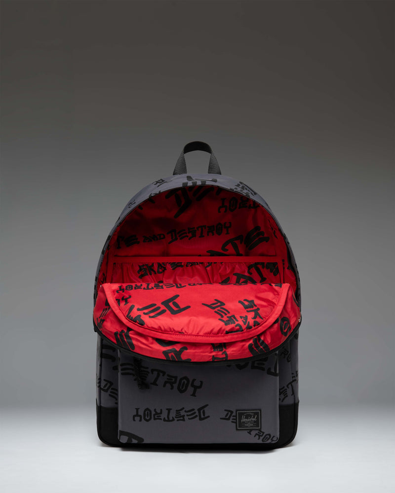 Thrasher Herschel Classic XL Backpack Nylon in Asphalt/Black Destroy.