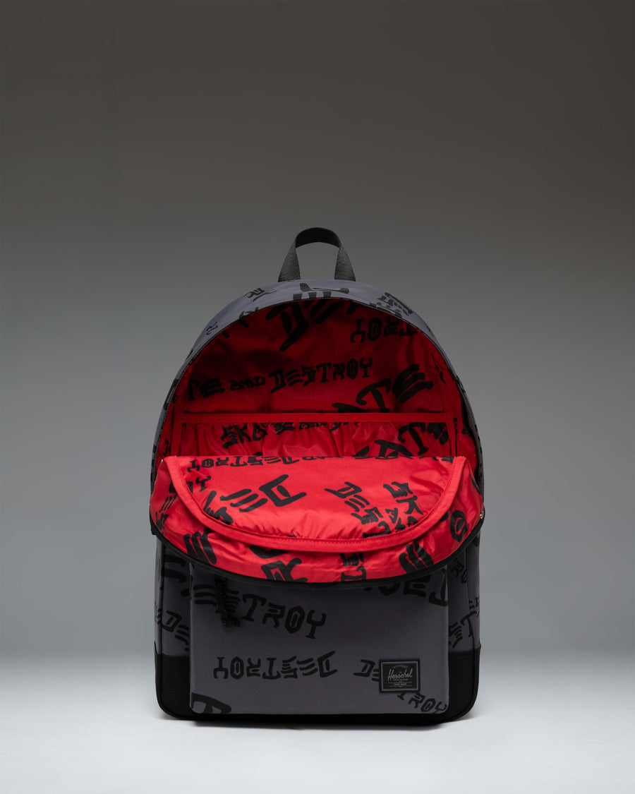 Thrasher Herschel Classic XL Backpack Nylon in Asphalt/Black Destroy.