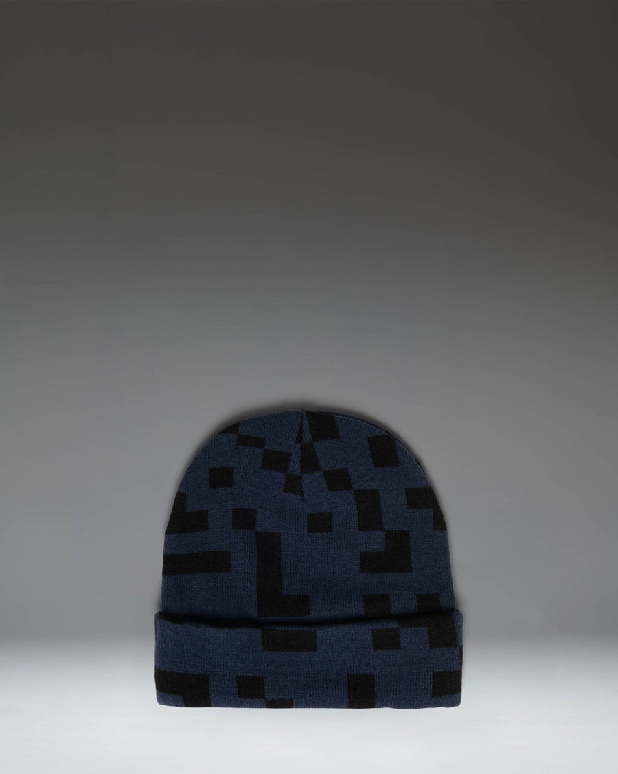 Herschel Supply Co. Minecraft Elmer Kids Beanie in Enderman purple and black knit with an embroidered Enderman patch on the folded cuff.