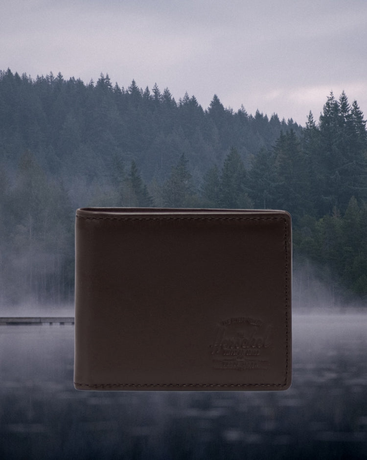 Herschel Supply Co. Hank Wallet Leather in brown, showing the front design.
