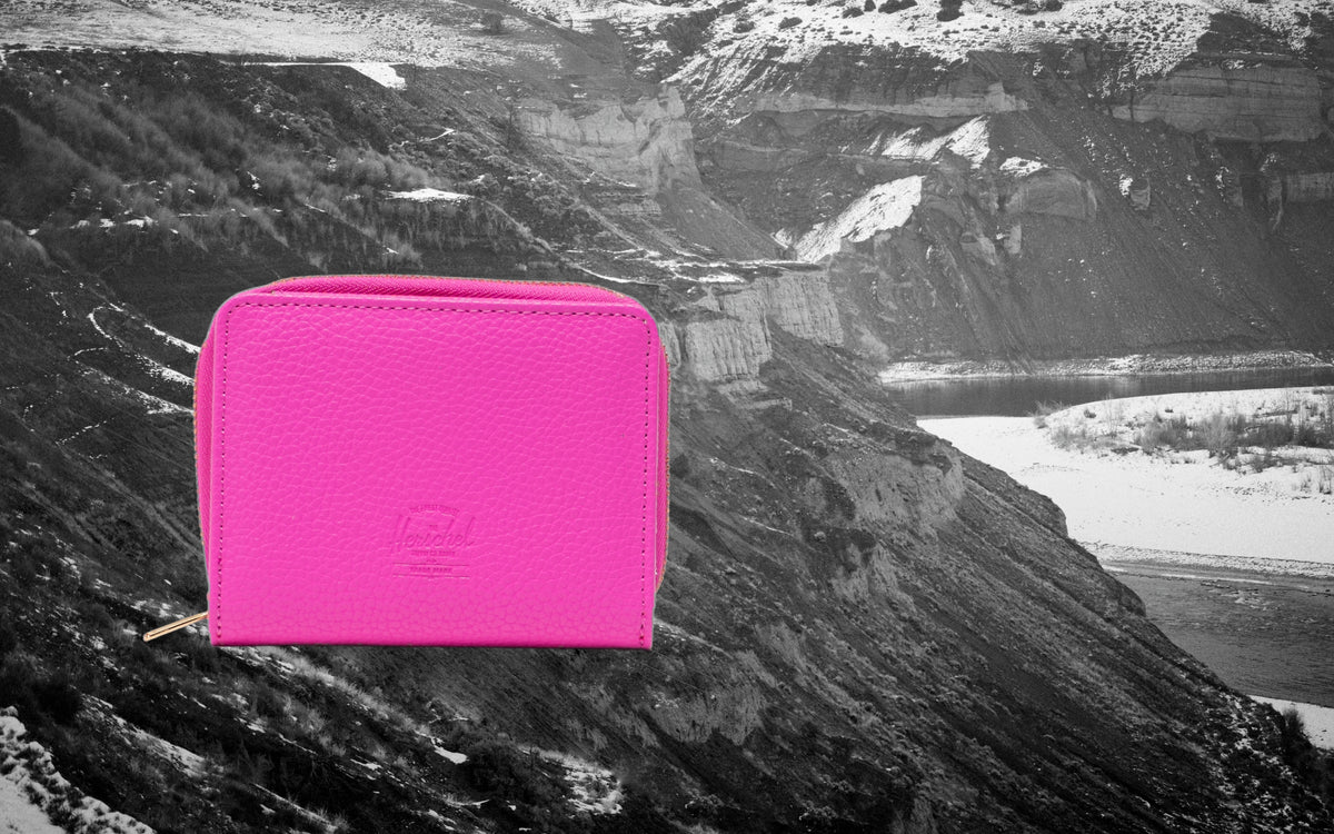 Herschel Supply Co. Georgia Wallet Vegan Leather in Rose Violet displayed on a clean background.