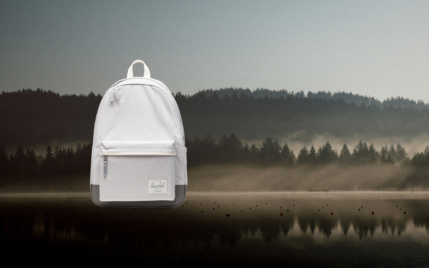 Herschel Classic XL Backpack in Vapor Diamond/Charcoal Gray lifestyle image.