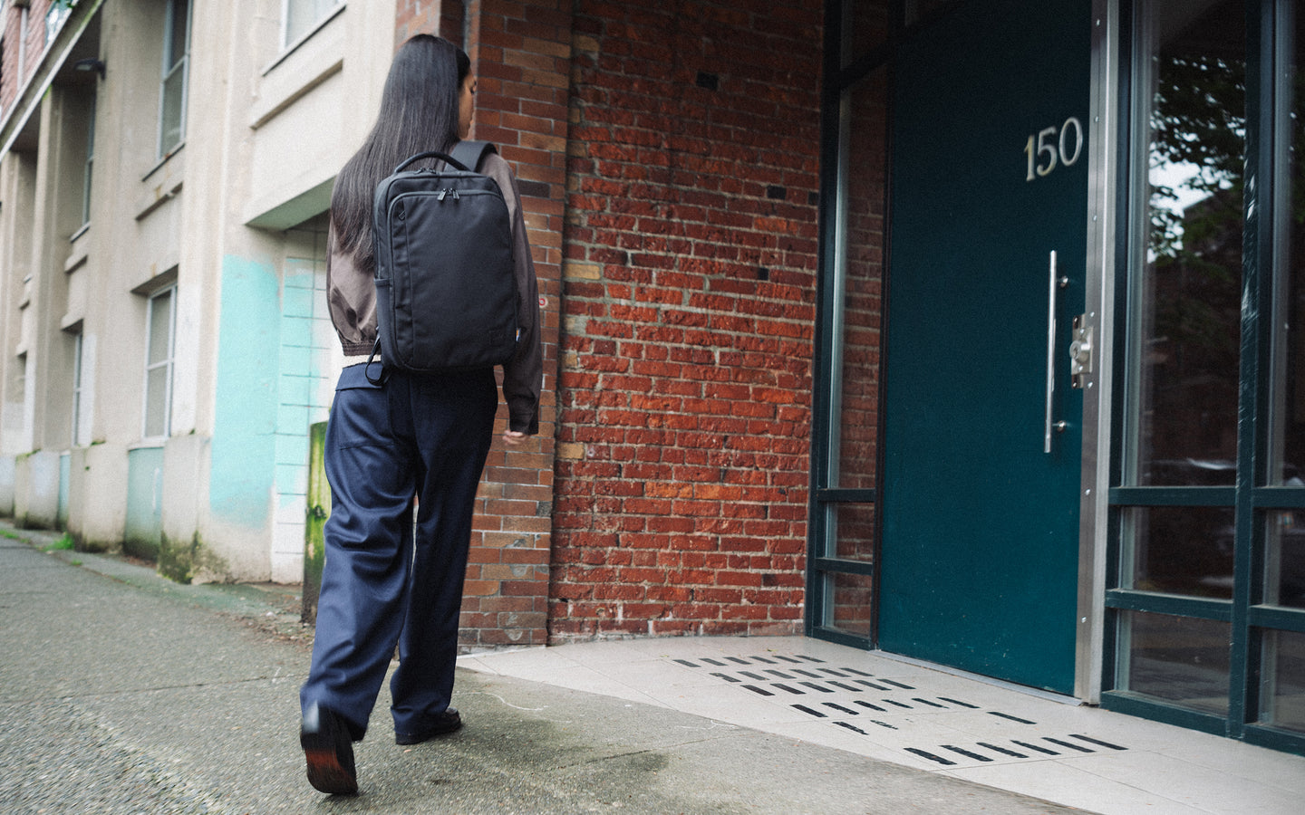 Herschel Supply Co. Kaslo Daypack Tech Cordura backpack in black, main product image.