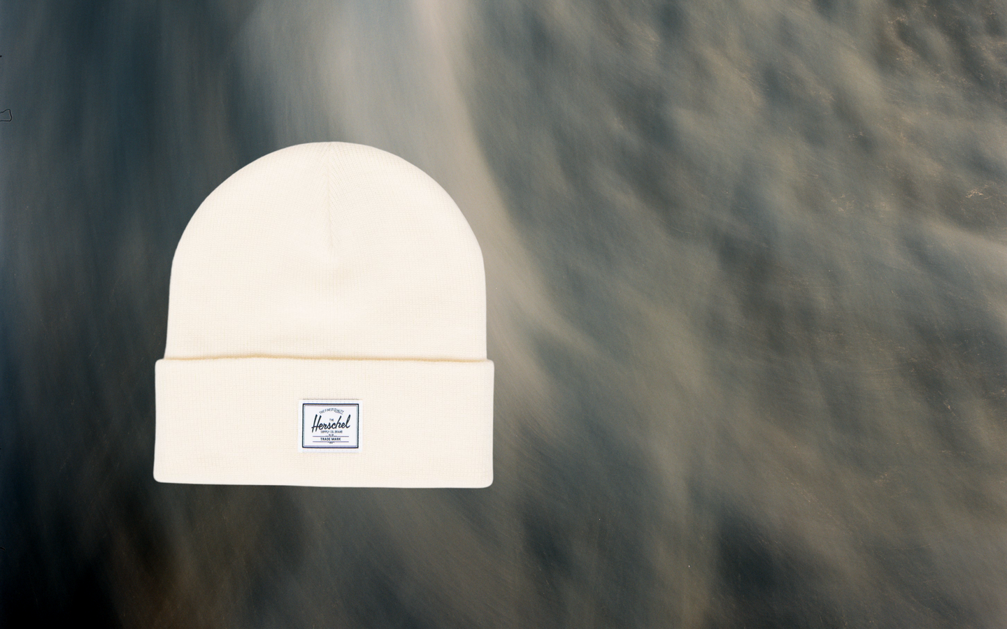 Herschel Supply Co. Elmer Beanie in Vintage White shown from the front on a clean background.