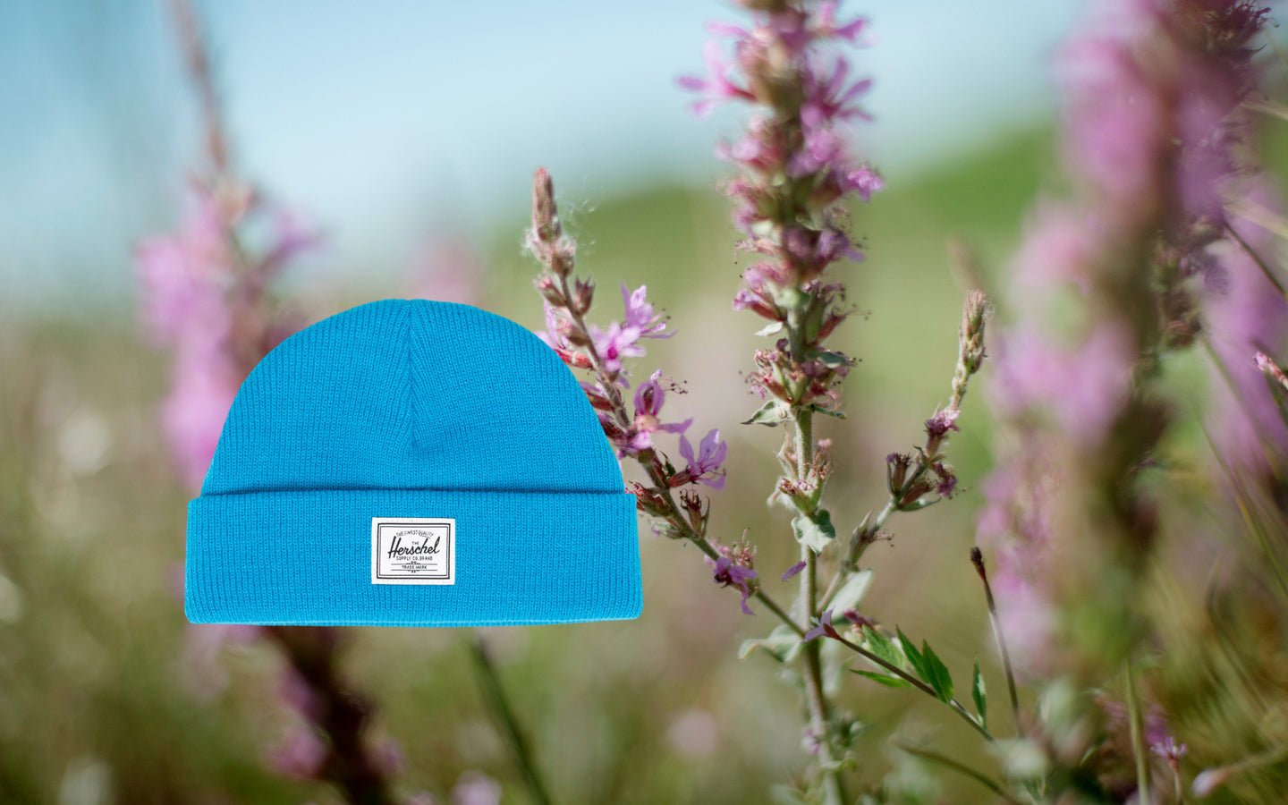 Herschel Supply Co. Elmer Baby Beanie for ages 6 to 12 months in Hawaiian Surf blue.