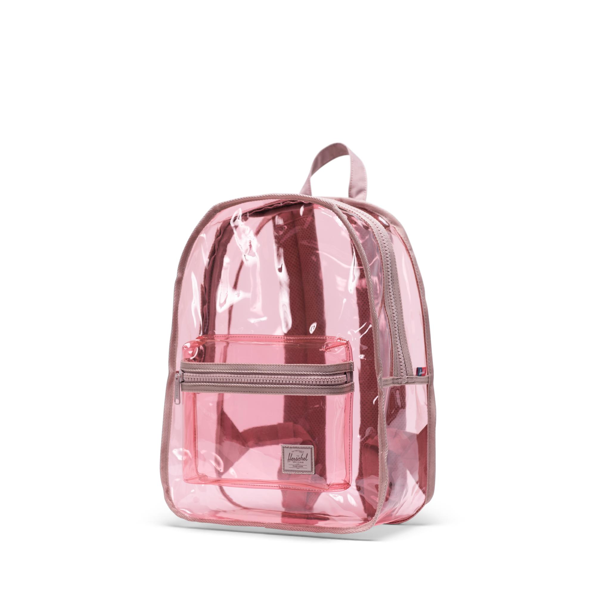 clear pink backpack