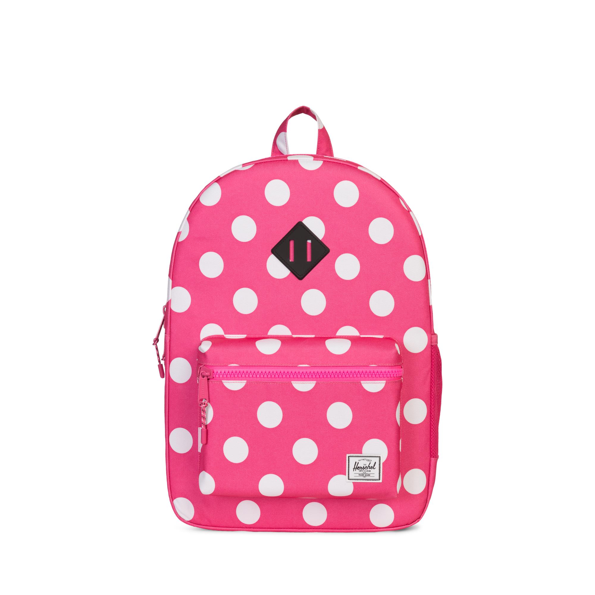 Herschel Kids Supply Heritage XL Youth Backpack Polka Dot Fandango Pink One Size