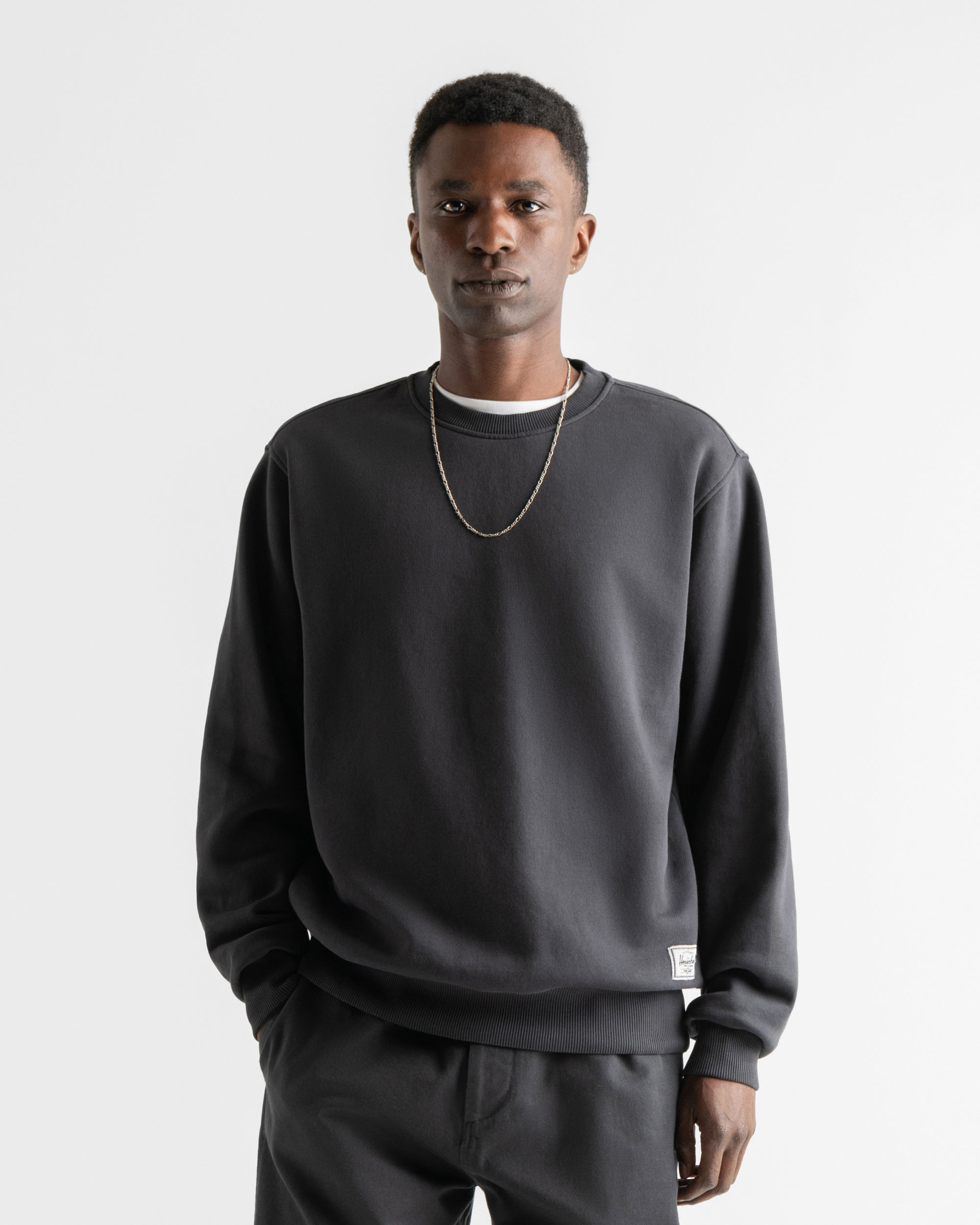 23SS PIGMENT DYE BIG LOGO CREWNECK XL 黒｜トップス